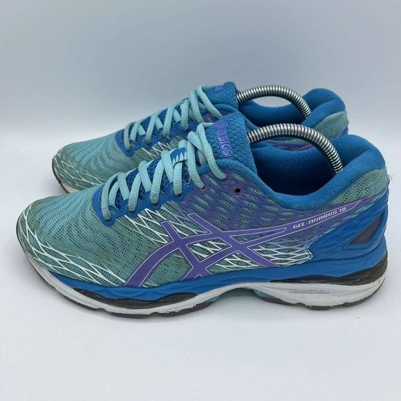 ASICS Gel Nimbus 18 Women’s Size 9.5 D Running Shoes T651N Blue & Purple - Picture 2 of 10